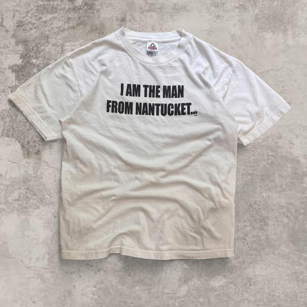 I Am The Man From Nantucket 2000s S&B Grail AAA Promo Tee Tag Large Boxy Cropped